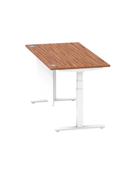 Dynamic Air Modesty 1600 x 800mm Height Adjustable Office Desk Walnut Top Cable Ports Modesty Panel HA01347 - pic 77825 | FastDaddyshop