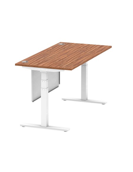Dynamic Air Modesty 1600 x 800mm Height Adjustable Office Desk Walnut Top Cable Ports Modesty Panel HA01347 - pic 77826 | FastDaddyshop