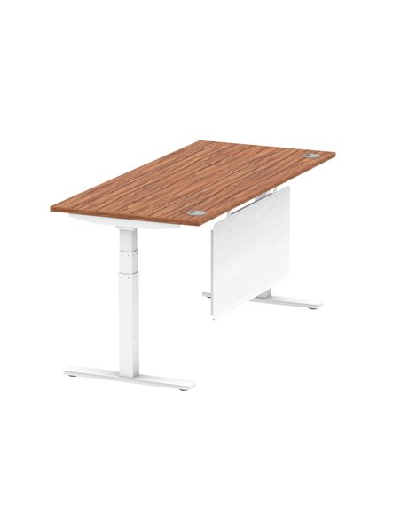 Dynamic Air Modesty 1800 x 800mm Height Adjustable Office Desk Walnut Top Cable Ports Modesty Panel HA01348 - pic 77830 | FastDaddyshop