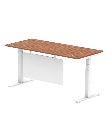 Dynamic Air Modesty 1800 x 800mm Height Adjustable Office Desk Walnut Top Cable Ports Modesty Panel HA01348 - pic 77832 | FastDaddyshop
