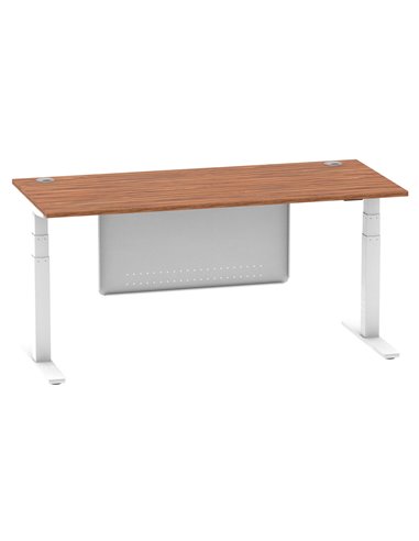Dynamic Air Modesty 1800 x 800mm Height Adjustable Office Desk Walnut Top Cable Ports Modesty Panel HA01348