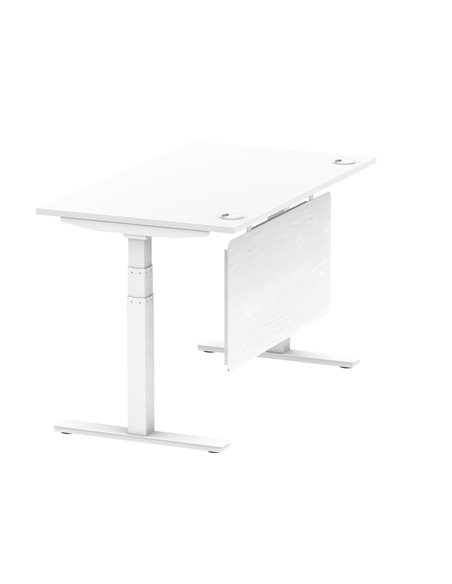 Dynamic Air Modesty 1400 x 800mm Height Adjustable Office Desk White Top Cable Ports Modesty Panel HA01350 - pic 77840 | FastDaddyshop
