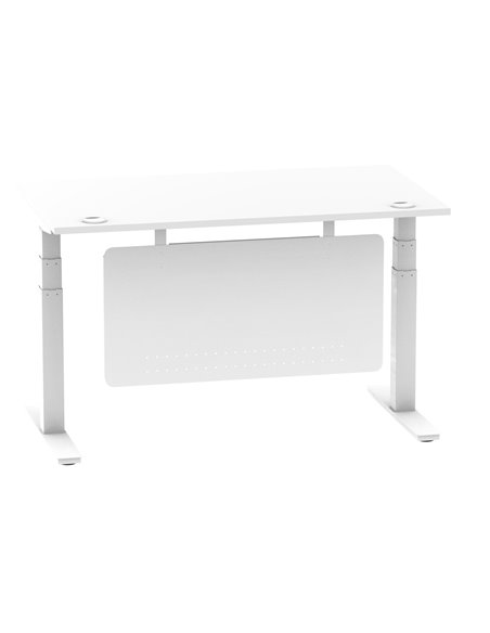 Dynamic Air Modesty 1400 x 800mm Height Adjustable Office Desk White Top Cable Ports Modesty Panel HA01350 - pic 77841 | FastDaddyshop