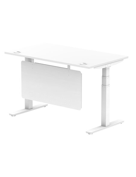 Dynamic Air Modesty 1400 x 800mm Height Adjustable Office Desk White Top Cable Ports Modesty Panel HA01350 - pic 77842 | FastDaddyshop