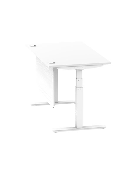 Dynamic Air Modesty 1400 x 800mm Height Adjustable Office Desk White Top Cable Ports Modesty Panel HA01350 - pic 77843 | FastDaddyshop