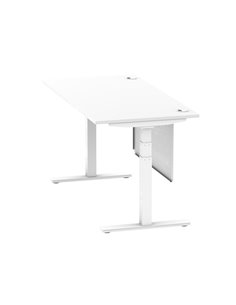 Dynamic Air Modesty 1600 x 800mm Height Adjustable Office Desk White Top Cable Ports Modesty Panel HA01351 2