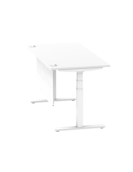 Dynamic Air Modesty 1600 x 800mm Height Adjustable Office Desk White Top Cable Ports Modesty Panel HA01351 - pic 77851 | FastDaddyshop