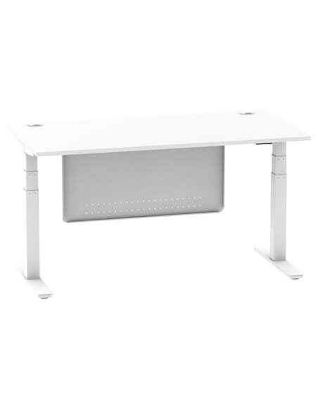 Dynamic Air Modesty 1600 x 800mm Height Adjustable Office Desk White Top Cable Ports Modesty Panel HA01351 - pic 77853 | FastDaddyshop