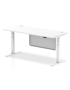 Dynamic Air Modesty 1800 x 800mm Height Adjustable Office Desk White Top Cable Ports Modesty Panel HA01352
