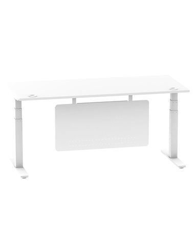 Dynamic Air Modesty 1800 x 800mm Height Adjustable Office Desk White Top Cable Ports Modesty Panel HA01352