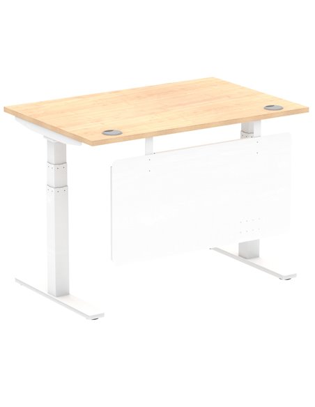 Dynamic Air Modesty 1200 x 800mm Height Adjustable Office Desk Maple Top Cable Ports Modesty Panel HA01353 - pic 77863 | FastDaddyshop
