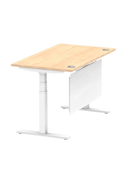 Dynamic Air Modesty 1400 x 800mm Height Adjustable Office Desk Maple Top Cable Ports Modesty Panel HA01354 - pic 77866 | FastDaddyshop