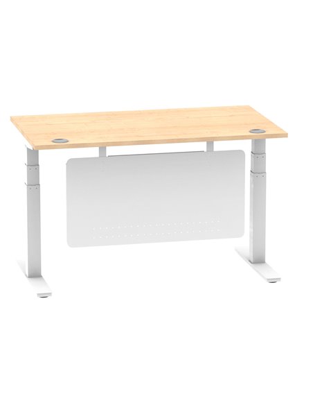 Dynamic Air Modesty 1400 x 800mm Height Adjustable Office Desk Maple Top Cable Ports Modesty Panel HA01354 - pic 77867 | FastDaddyshop