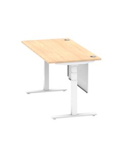 Dynamic Air Modesty 1600 x 800mm Height Adjustable Office Desk Maple Top Cable Ports Modesty Panel HA01355 2