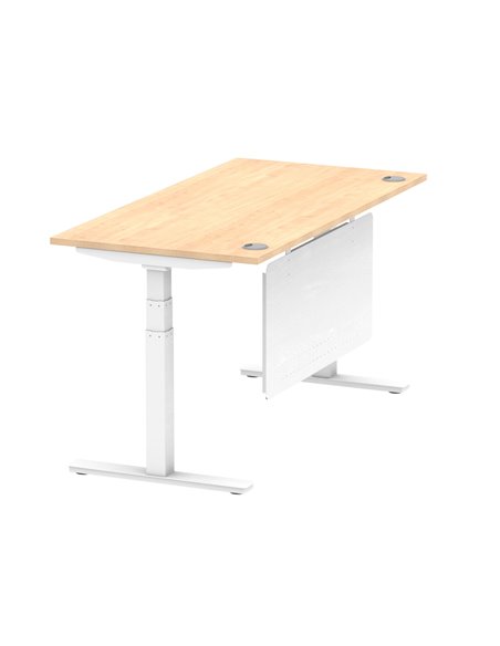 Dynamic Air Modesty 1600 x 800mm Height Adjustable Office Desk Maple Top Cable Ports Modesty Panel HA01355 - pic 77874 | FastDaddyshop