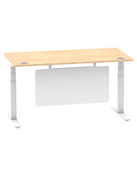Dynamic Air Modesty 1600 x 800mm Height Adjustable Office Desk Maple Top Cable Ports Modesty Panel HA01355 - pic 77875 | FastDaddyshop