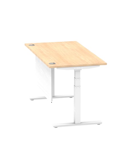 Dynamic Air Modesty 1600 x 800mm Height Adjustable Office Desk Maple Top Cable Ports Modesty Panel HA01355 - pic 77877 | FastDaddyshop