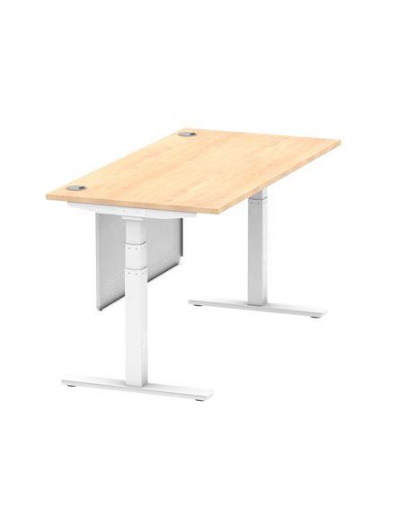 Dynamic Air Modesty 1600 x 800mm Height Adjustable Office Desk Maple Top Cable Ports Modesty Panel HA01355 - pic 77878 | FastDaddyshop