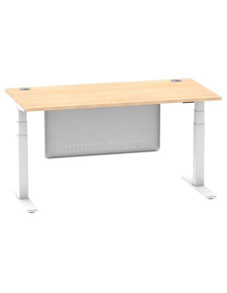 Dynamic Air Modesty 1600 x 800mm Height Adjustable Office Desk Maple Top Cable Ports Modesty Panel HA01355 - pic 77879 | FastDaddyshop