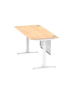 Dynamic Air Modesty 1800 x 800mm Height Adjustable Office Desk Maple Top Cable Ports Modesty Panel HA01356 2