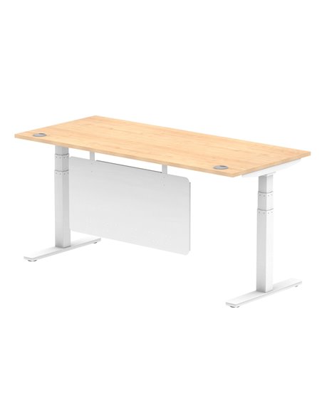 Dynamic Air Modesty 1800 x 800mm Height Adjustable Office Desk Maple Top Cable Ports Modesty Panel HA01356 - pic 77884 | FastDaddyshop