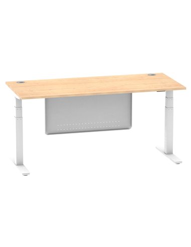 Dynamic Air Modesty 1800 x 800mm Height Adjustable Office Desk Maple Top Cable Ports Modesty Panel HA01356