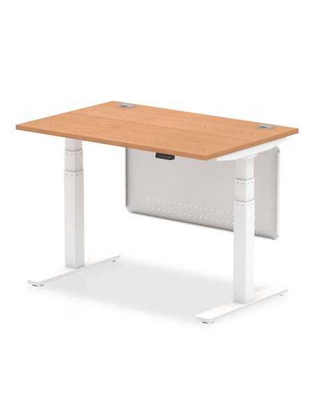 Dynamic Air Modesty 1200 x 800mm Height Adjustable Office Desk Oak Top Cable Ports Modesty Panel HA01357 - pic 77888 | FastDaddyshop
