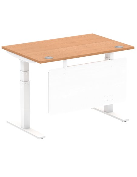Dynamic Air Modesty 1200 x 800mm Height Adjustable Office Desk Oak Top Cable Ports Modesty Panel HA01357 - pic 77889 | FastDaddyshop