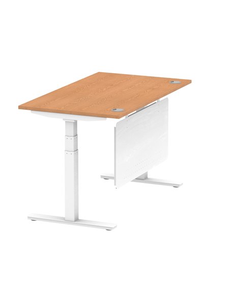 Dynamic Air Modesty 1400 x 800mm Height Adjustable Office Desk Oak Top Cable Ports Modesty Panel HA01358 - pic 77892 | FastDaddyshop