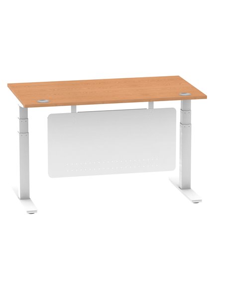 Dynamic Air Modesty 1400 x 800mm Height Adjustable Office Desk Oak Top Cable Ports Modesty Panel HA01358 - pic 77893 | FastDaddyshop