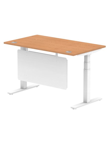 Dynamic Air Modesty 1400 x 800mm Height Adjustable Office Desk Oak Top Cable Ports Modesty Panel HA01358 - pic 77894 | FastDaddyshop