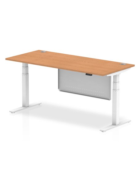 Dynamic Air Modesty 1800 x 800mm Height Adjustable Office Desk Oak Top Cable Ports Modesty Panel HA01360 - pic 77906 | FastDaddyshop