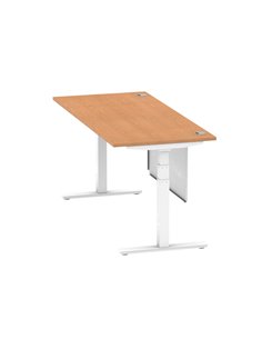 Dynamic Air Modesty 1800 x 800mm Height Adjustable Office Desk Oak Top Cable Ports Modesty Panel HA01360 2