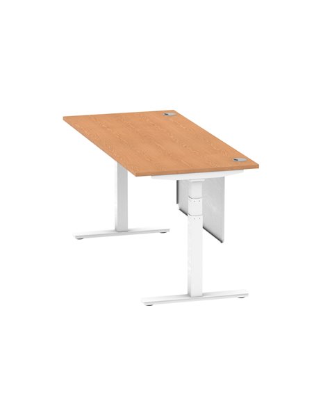 Dynamic Air Modesty 1800 x 800mm Height Adjustable Office Desk Oak Top Cable Ports Modesty Panel HA01360 - pic 77907 | FastDaddyshop