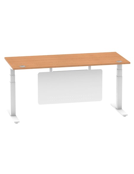 Dynamic Air Modesty 1800 x 800mm Height Adjustable Office Desk Oak Top Cable Ports Modesty Panel HA01360 - pic 77909 | FastDaddyshop