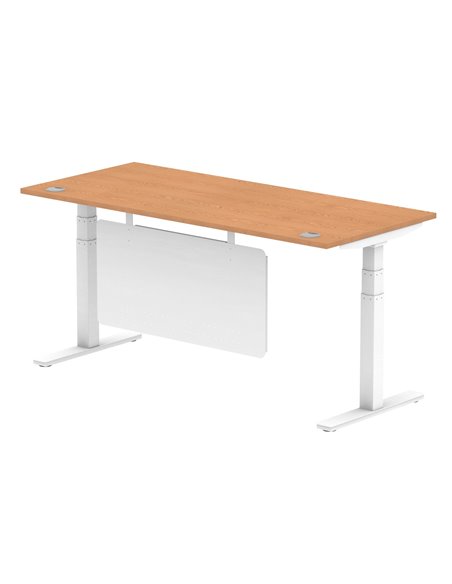 Dynamic Air Modesty 1800 x 800mm Height Adjustable Office Desk Oak Top Cable Ports Modesty Panel HA01360 - pic 77910 | FastDaddyshop