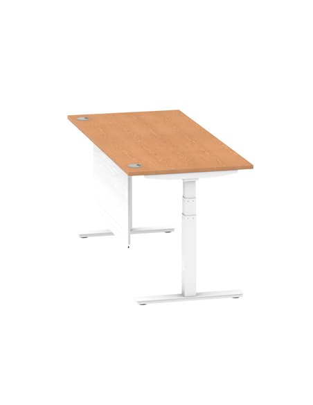 Dynamic Air Modesty 1800 x 800mm Height Adjustable Office Desk Oak Top Cable Ports Modesty Panel HA01360 - pic 77911 | FastDaddyshop