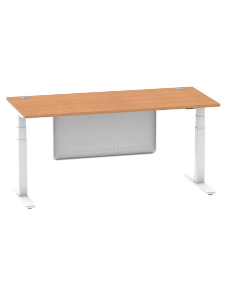 Dynamic Air Modesty 1800 x 800mm Height Adjustable Office Desk Oak Top Cable Ports Modesty Panel HA01360 - pic 77913 | FastDaddyshop