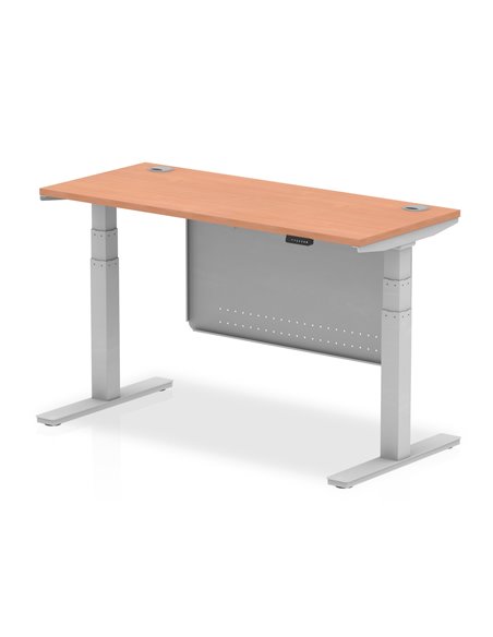 Dynamic Air Modesty 1400 x 600mm Height Adjustable Office Desk Beech Top Cable Ports Modesty Panel HA01362 - pic 77915 | FastDaddyshop