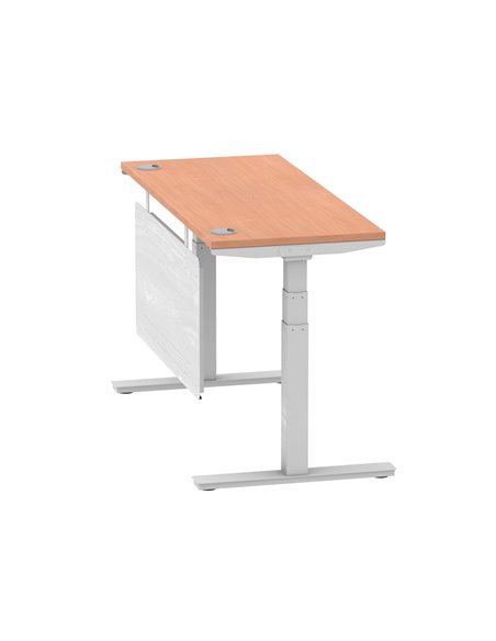 Dynamic Air Modesty 1400 x 600mm Height Adjustable Office Desk Beech Top Cable Ports Modesty Panel HA01362 - pic 77920 | FastDaddyshop