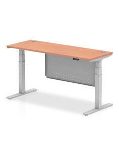 Dynamic Air Modesty 1600 x 600mm Height Adjustable Office Desk Beech Top Cable Ports Modesty Panel HA01363