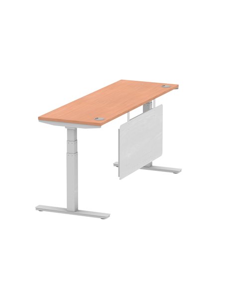 Dynamic Air Modesty 1800 x 600mm Height Adjustable Office Desk Beech Top Cable Ports Modesty Panel HA01364 - pic 77926 | FastDaddyshop