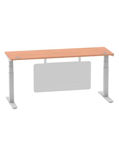 Dynamic Air Modesty 1800 x 600mm Height Adjustable Office Desk Beech Top Cable Ports Modesty Panel HA01364
