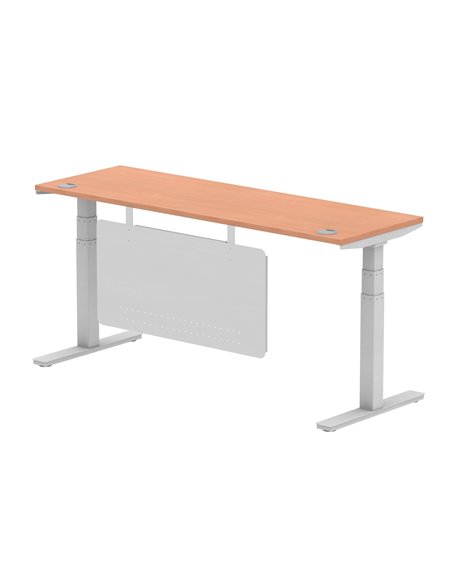 Dynamic Air Modesty 1800 x 600mm Height Adjustable Office Desk Beech Top Cable Ports Modesty Panel HA01364 - pic 77928 | FastDaddyshop