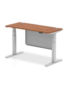 Dynamic Air Modesty 1400 x 600mm Height Adjustable Office Desk Walnut Top Cable Ports Modesty Panel HA01366