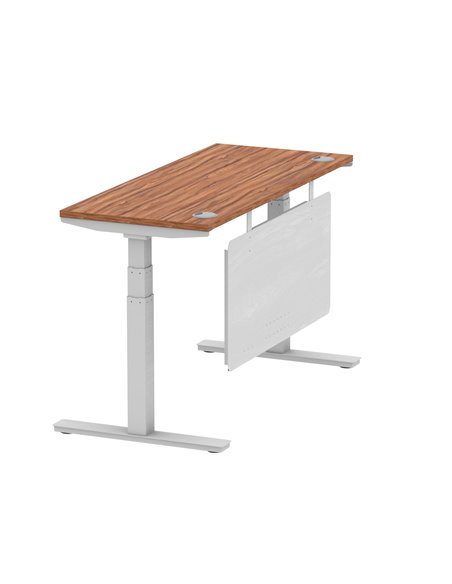 Dynamic Air Modesty 1400 x 600mm Height Adjustable Office Desk Walnut Top Cable Ports Modesty Panel HA01366 - pic 77935 | FastDaddyshop
