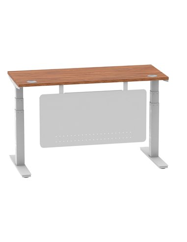 Dynamic Air Modesty 1400 x 600mm Height Adjustable Office Desk Walnut Top Cable Ports Modesty Panel HA01366