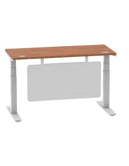 Dynamic Air Modesty 1400 x 600mm Height Adjustable Office Desk Walnut Top Cable Ports Modesty Panel HA01366 - pic 77936 | FastDaddyshop