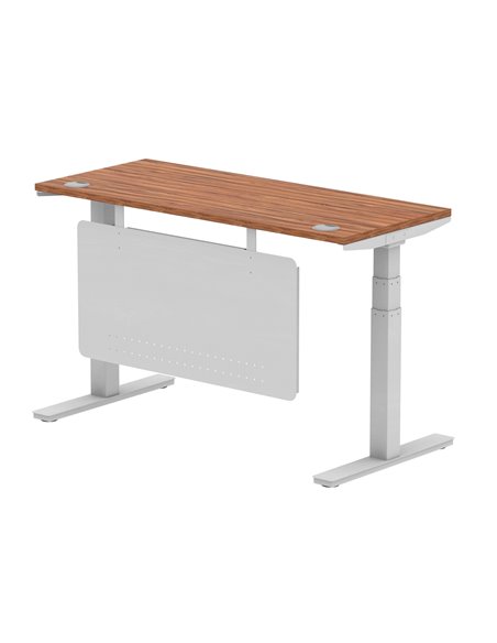 Dynamic Air Modesty 1400 x 600mm Height Adjustable Office Desk Walnut Top Cable Ports Modesty Panel HA01366 - pic 77937 | FastDaddyshop