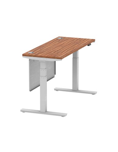 Dynamic Air Modesty 1400 x 600mm Height Adjustable Office Desk Walnut Top Cable Ports Modesty Panel HA01366